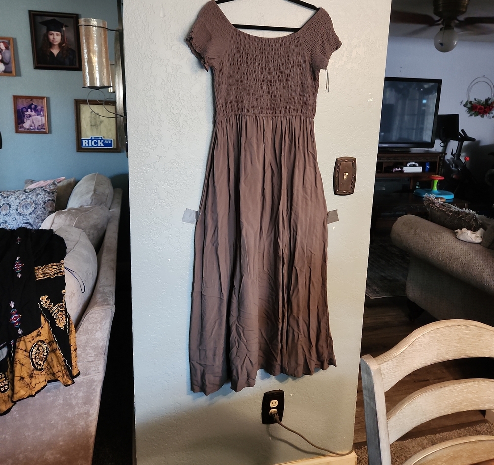 Cotton Emporium Elegant Brown Maxi Dress